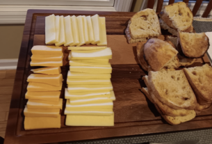 Cheeses ready for raclette grilling meal