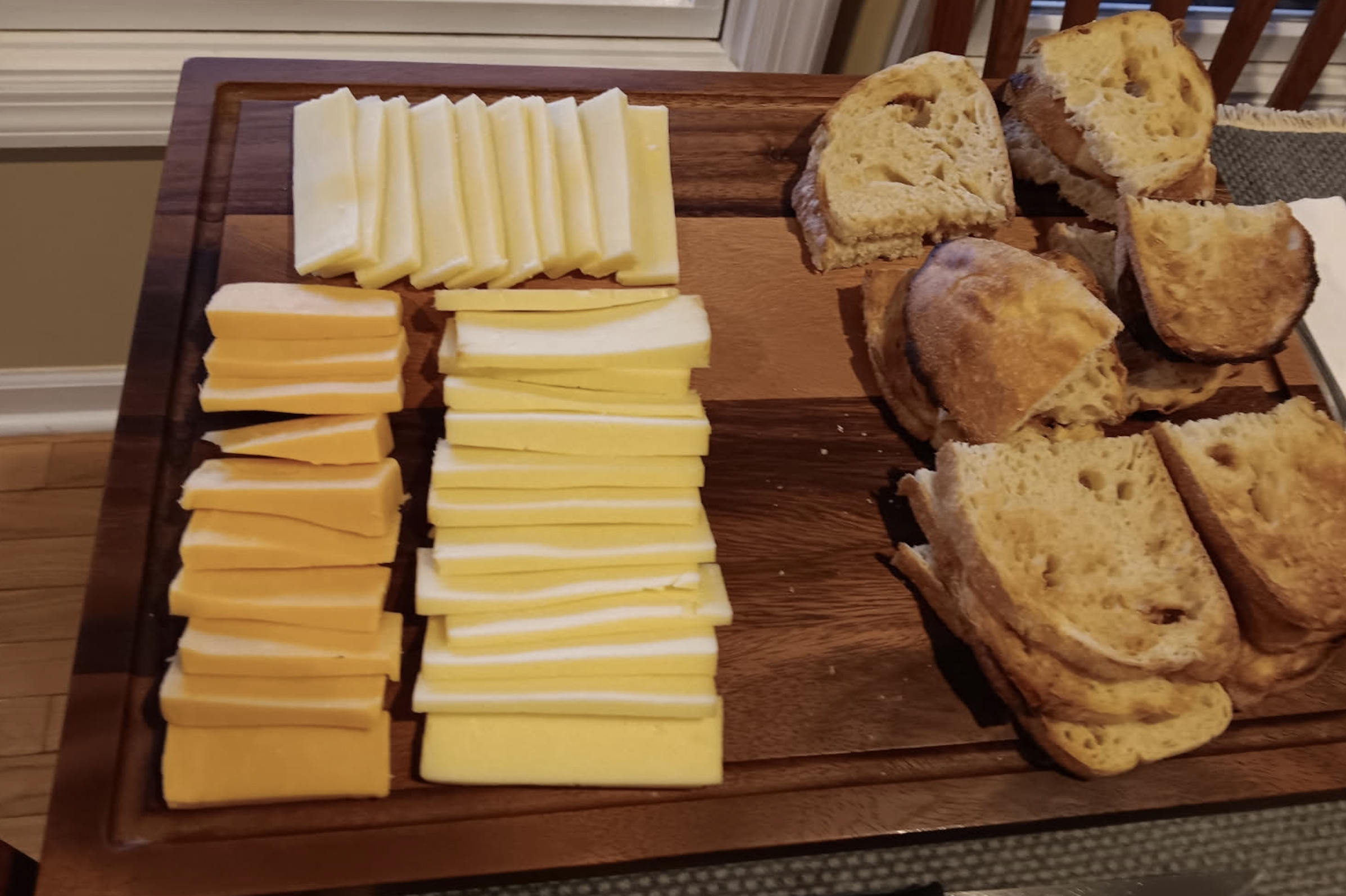 Cheeses ready for raclette grilling meal