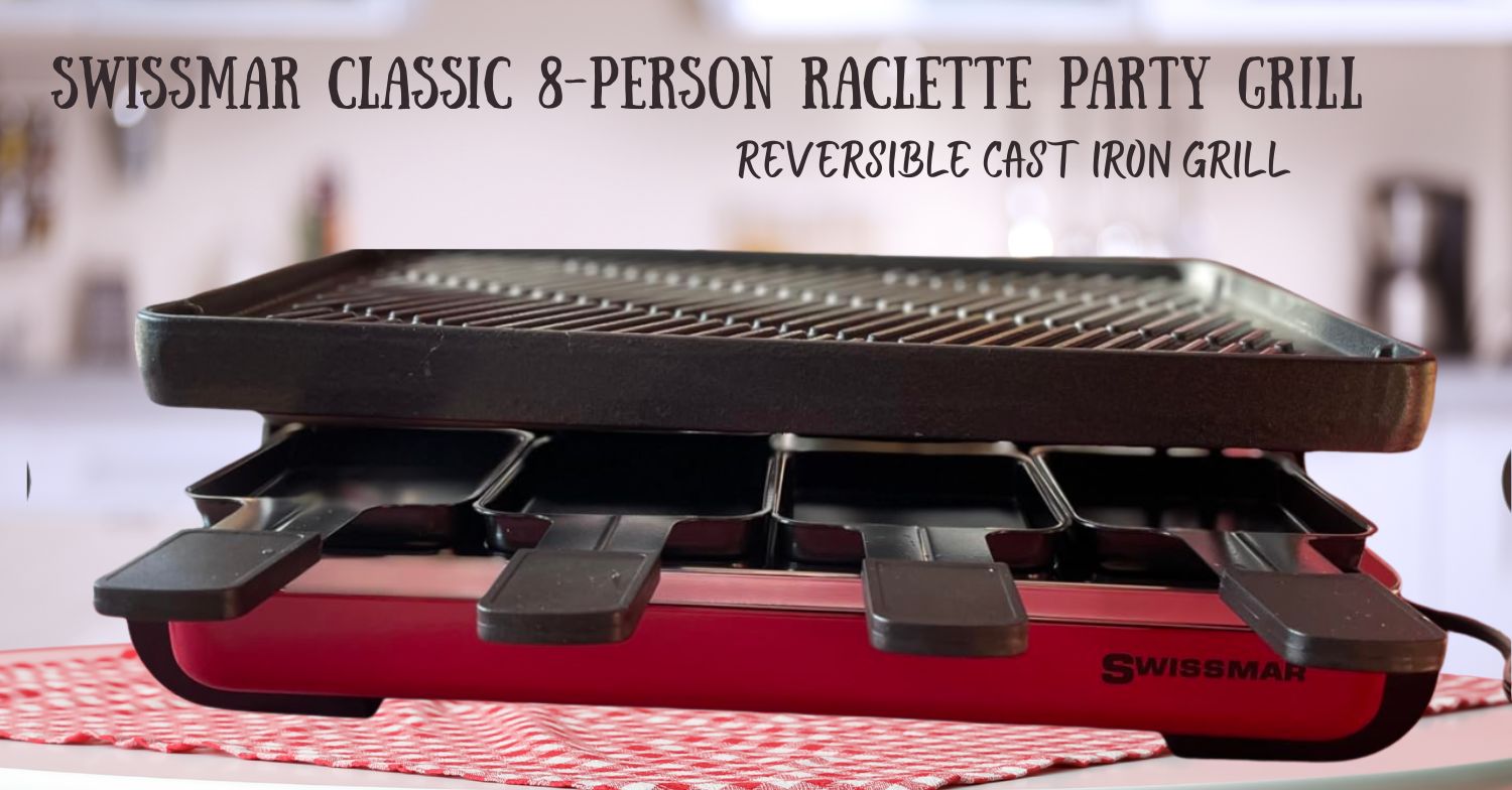 swissmar 8 person classic cast iron reversible raclette grill
